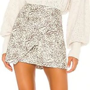 Free People Printed Faux Wrap Mini Skirt